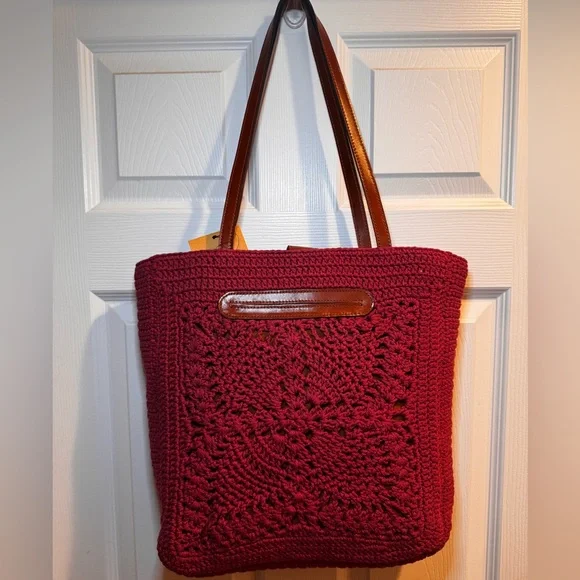 NWT Patricia Nash Crochet Collection Naomi Bag in Old Rose •with dust bag - Picture 3 of 5